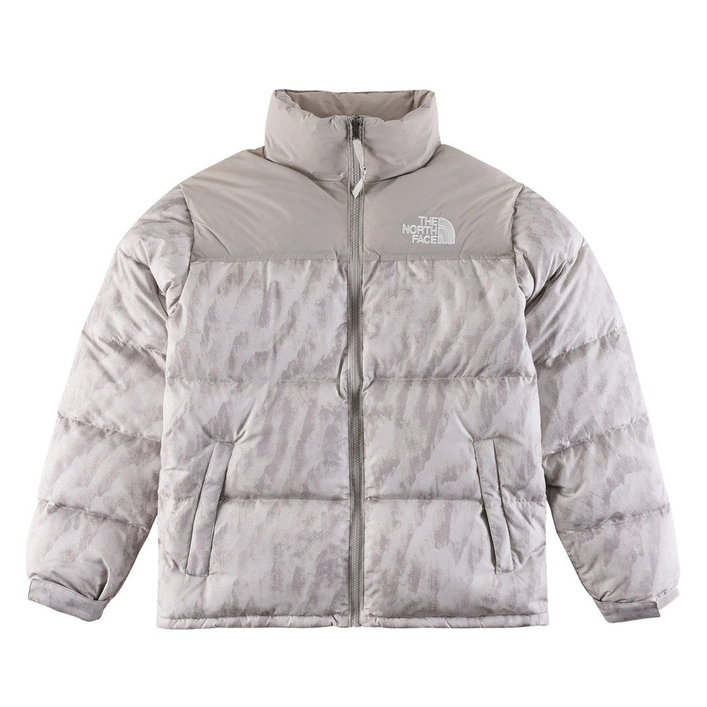 The North Face 1996 Retro Nuptse Jacket – Light Grey Marble Print Color Block | Women's & Men's Styling