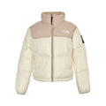 The North Face Women's Cropped Puffer Jacket Cream Beige Color Block