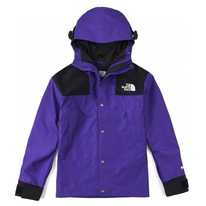 The North Face Women's Men's Hooded Mountain Jacket - Purple & Black Color Block