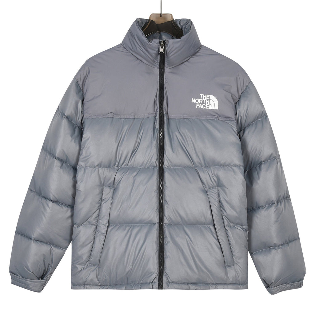 The North Face Color Block Stand Collar Puffer Jacket | Grey | Women's & Men's Streetwear Style