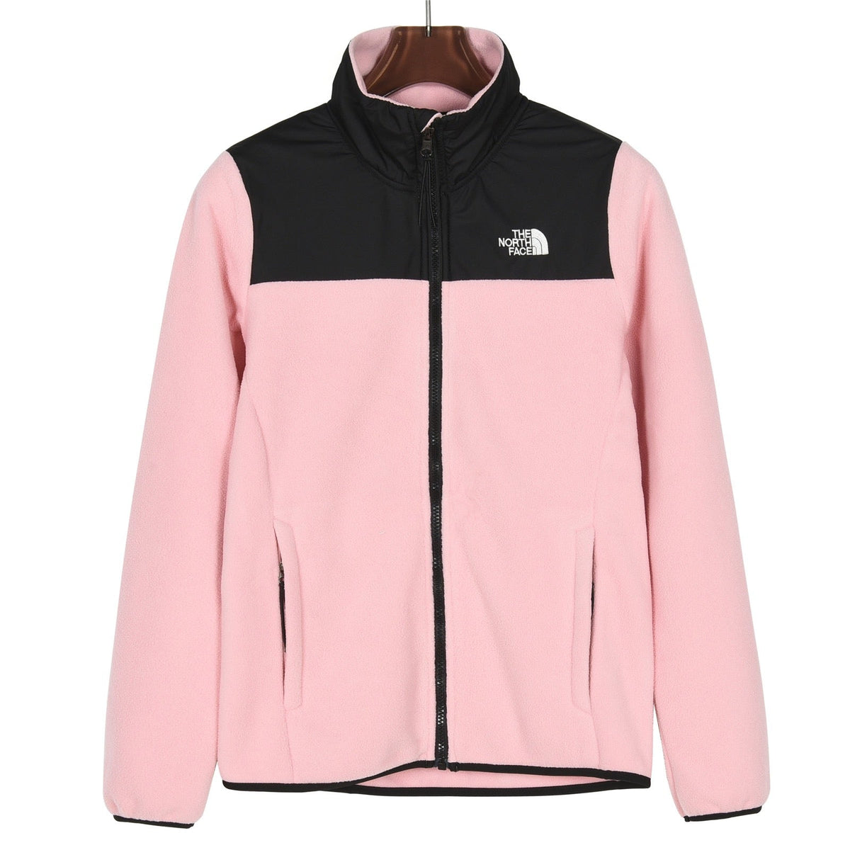 The North Face Women's Men's Full Zip Fleece Jacket - Pink & Black Color Block