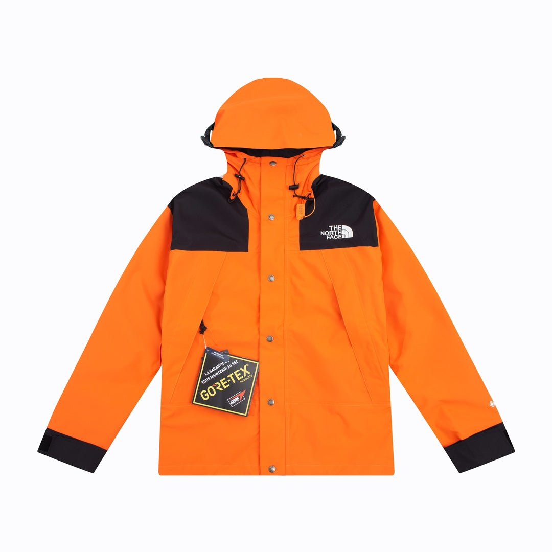 The North Face Men's GORE-TEX Hooded Mountain Jacket | Orange & Black Color Block