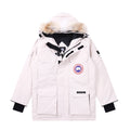 Canada Goose Women's Men's Down Parka Jacket with Coyote Fur - Cream White