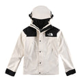 The North Face Women's Men's GORE-TEX Hooded Mountain Jacket - Cream White & Black Color Block Waterproof Shell