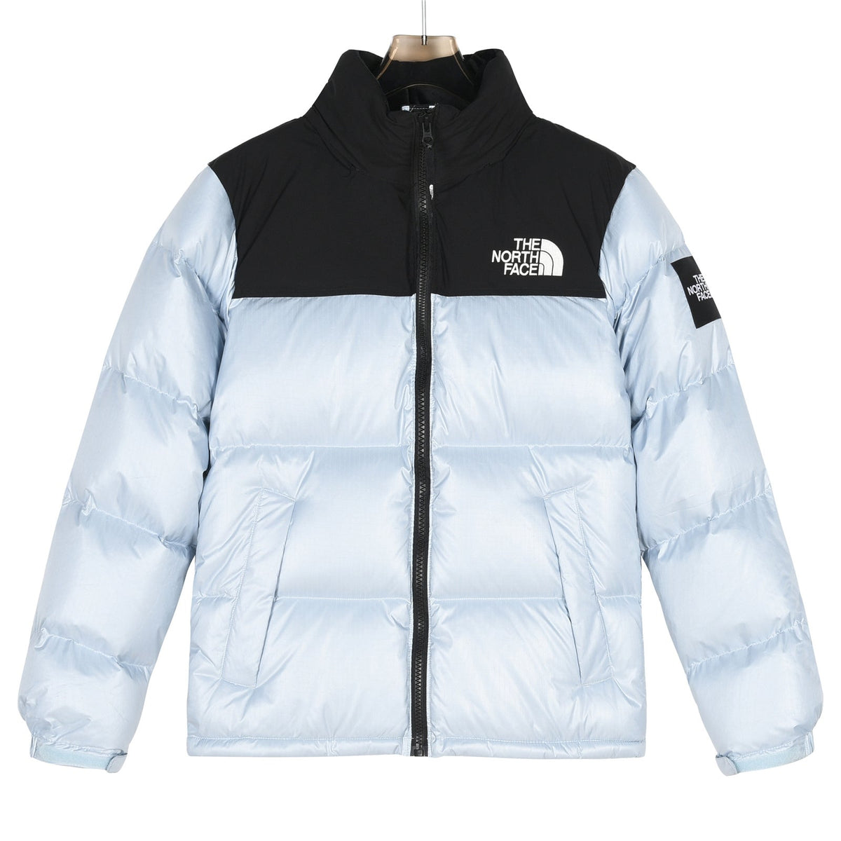 The North Face 1996 Retro Nuptse Jacket – Ice Blue & Black Color Block | Women's & Men's Styling