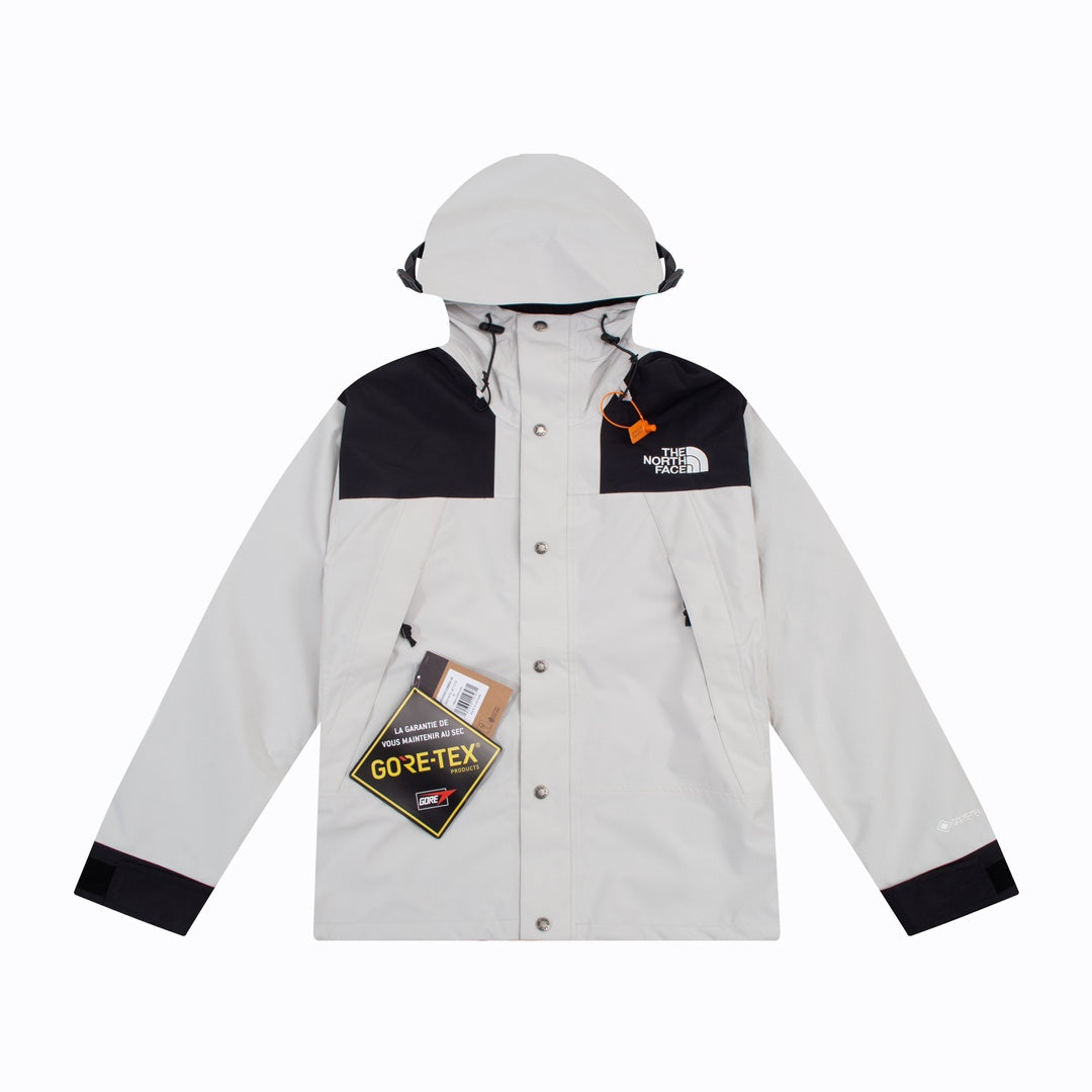 The North Face Men's GORE-TEX Hooded Mountain Jacket | Off-White & Black Color Block