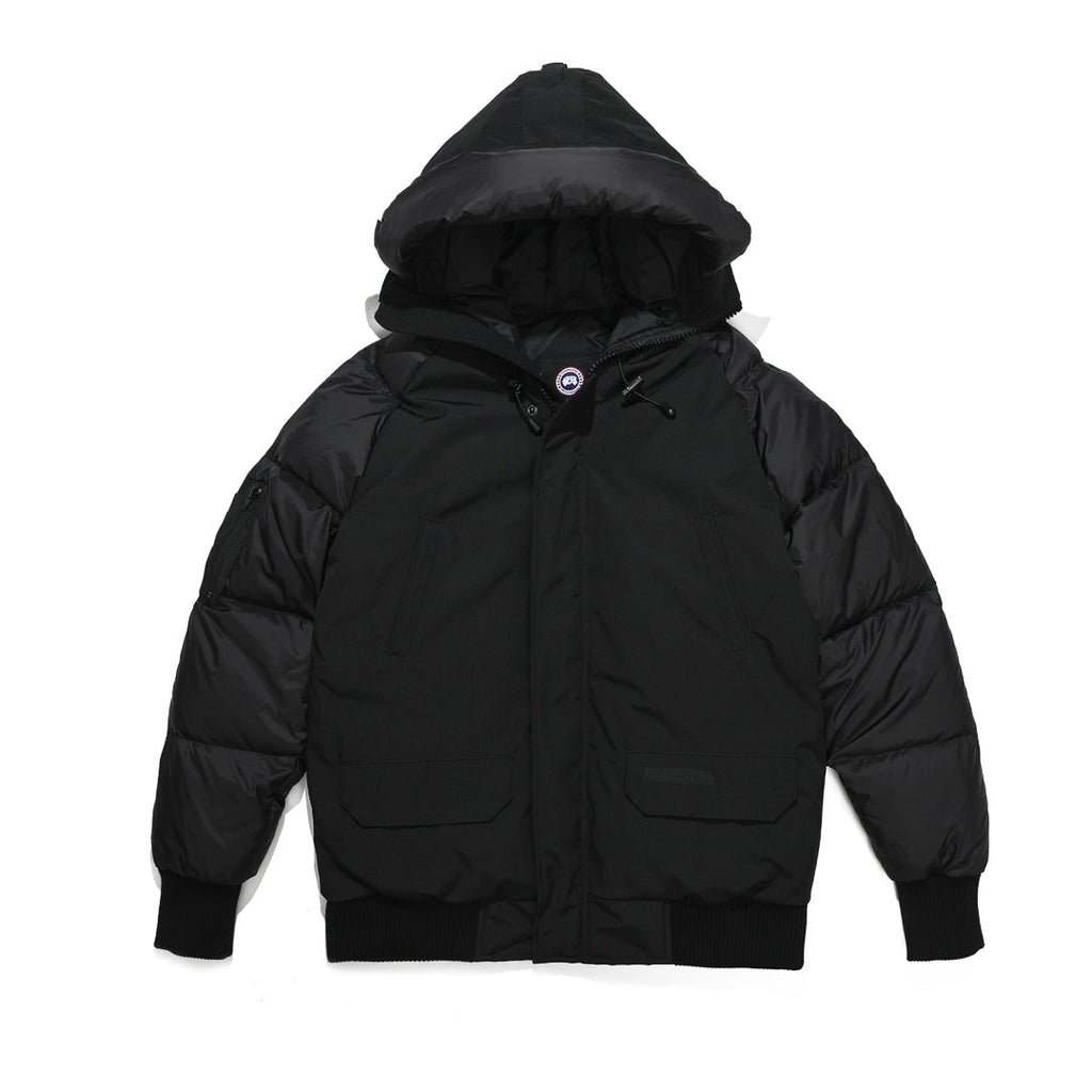 Canada Goose Women's Men's Hooded Down Bomber Jacket - Black