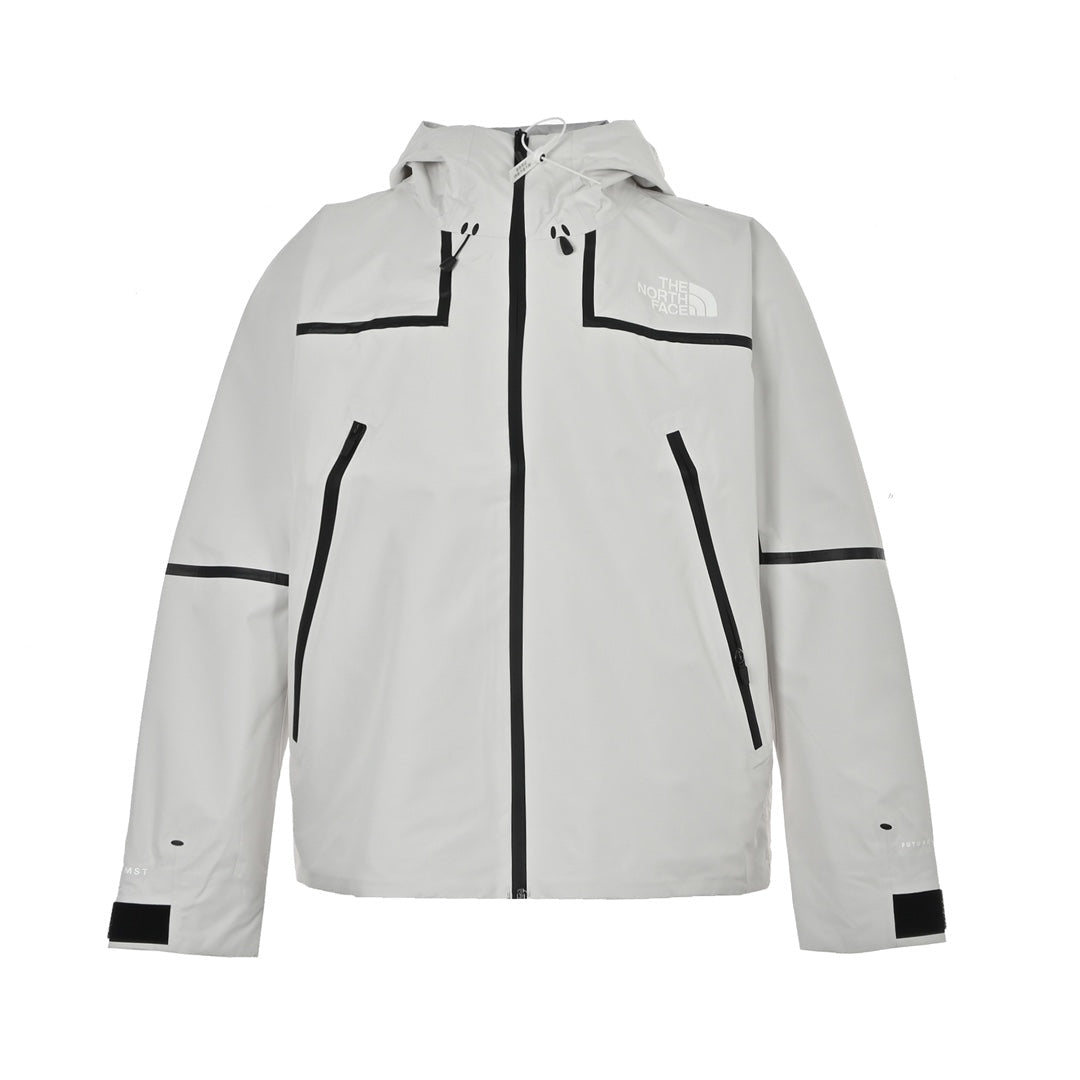 The North Face Women's Men's GORE-TEX Seam Tape Hooded Jacket - Off White & Black Waterproof Shell