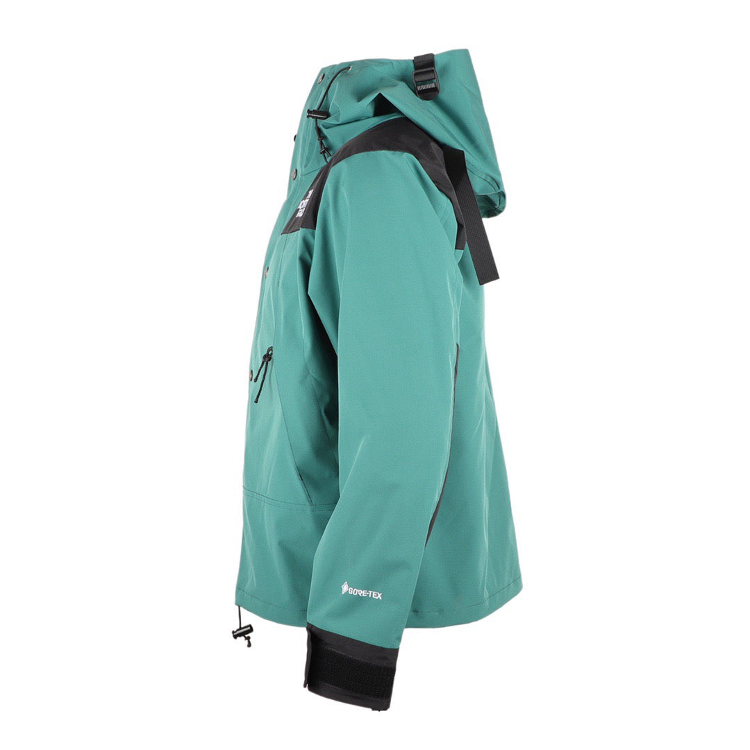 The North Face Women's Men's GORE-TEX Hooded Mountain Jacket - Teal Green & Black Color Block Waterproof Shell