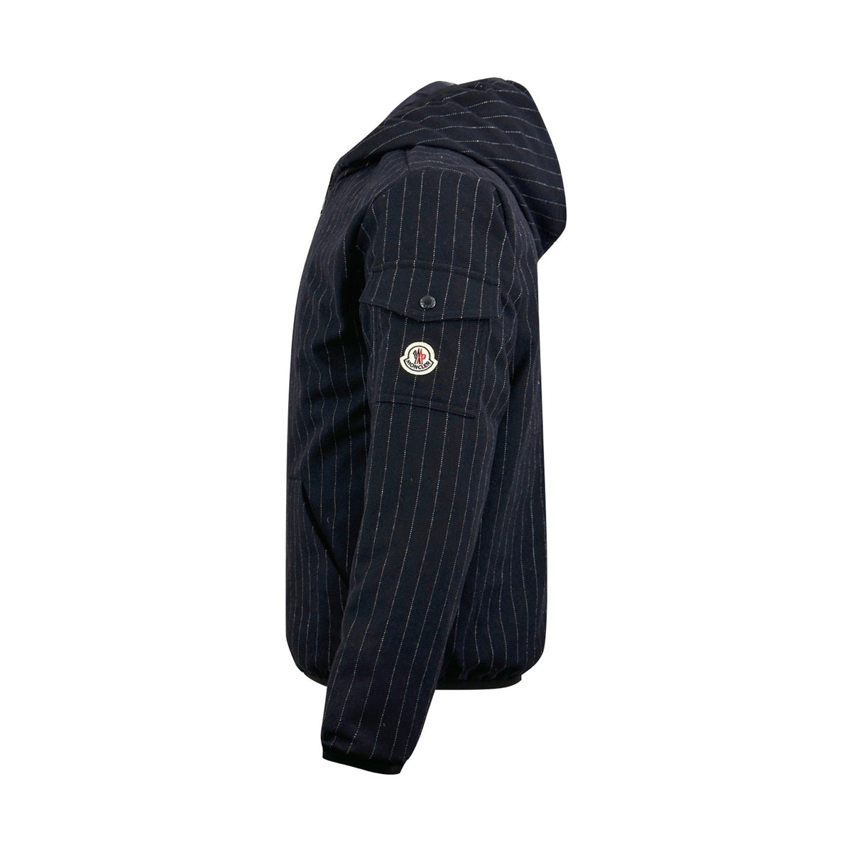 Moncler Women's Men's Dark Pinstripe Hooded Down Jacket