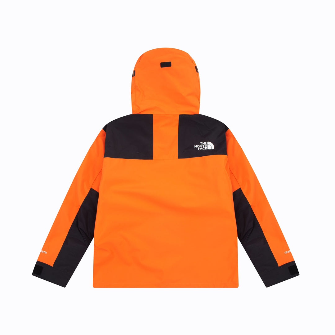 The North Face Men's GORE-TEX Hooded Mountain Jacket | Orange & Black Color Block