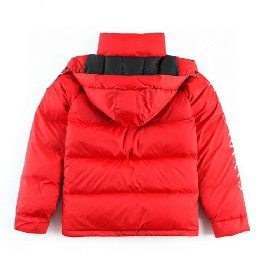 Canada Goose Women's Men's Short Hooded Down Jacket - Red