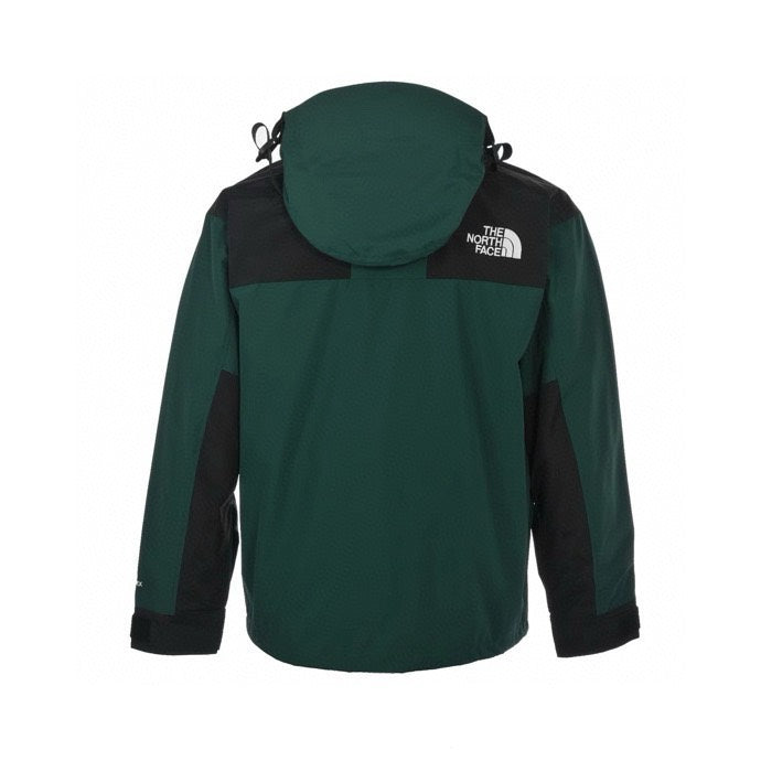 The North Face Women's Men's GORE-TEX Hooded Mountain Jacket - Dark Green & Black Color Block Waterproof Shell