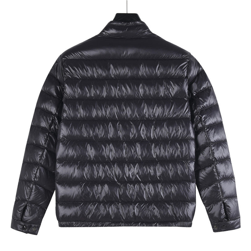 Moncler Women's Men's Lightweight Stand Collar Down Jacket - Black