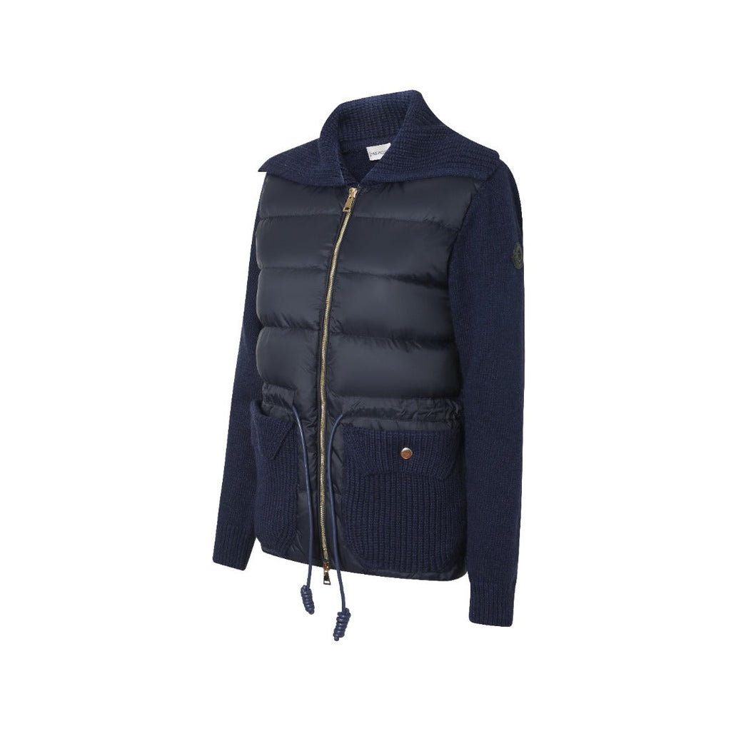 Moncler Women's Men's Knit Panel Down Jacket - Navy