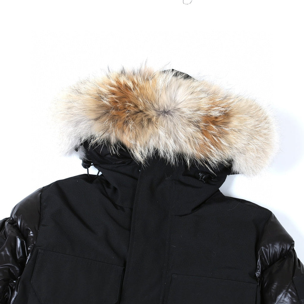 Canada Goose Women's Men's Patchwork Fur Hood Parka Jacket - Black