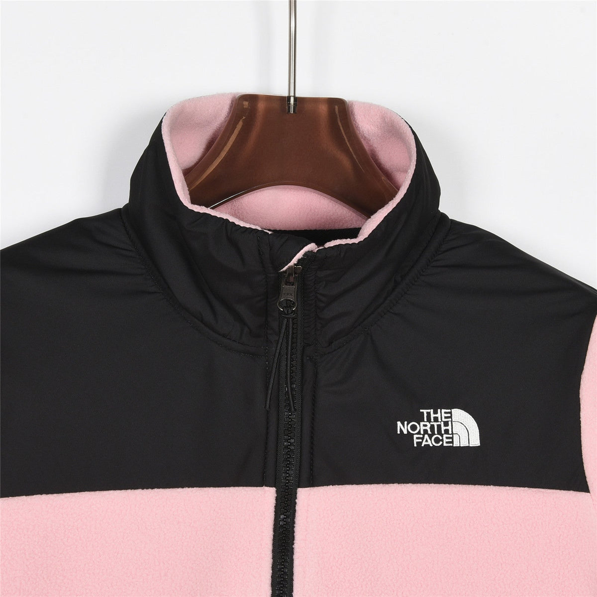 The North Face Women's Men's Fleece Jacket - Light Pink & Black Color Block