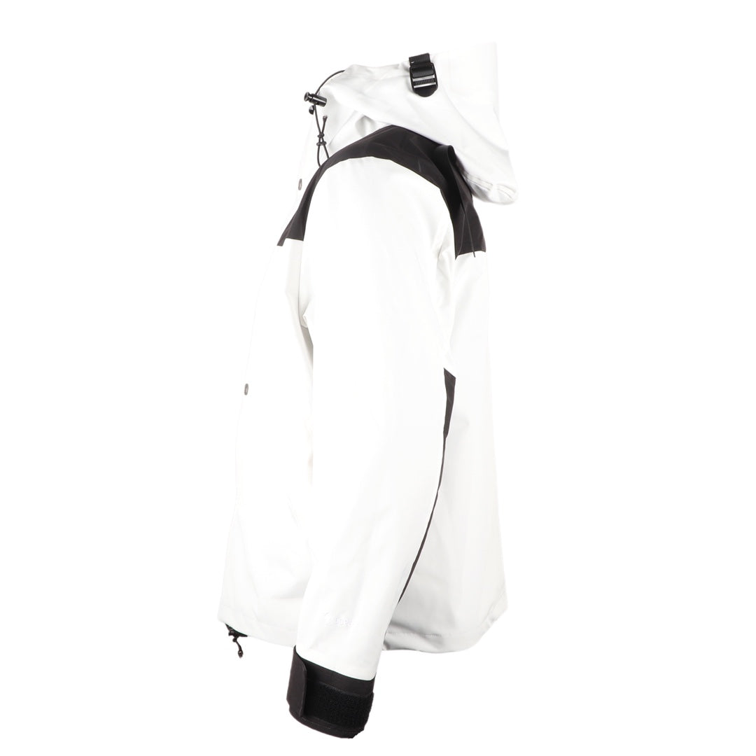 The North Face Women's Men's GORE-TEX Hooded Mountain Jacket - White & Black Color Block Waterproof Shell