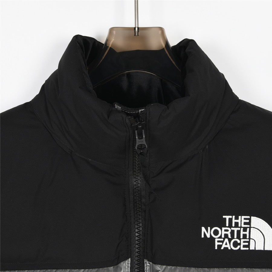 The North Face 1996 Retro Nuptse Jacket – Metallic Silver & Black Color Block | Women's & Men's Styling