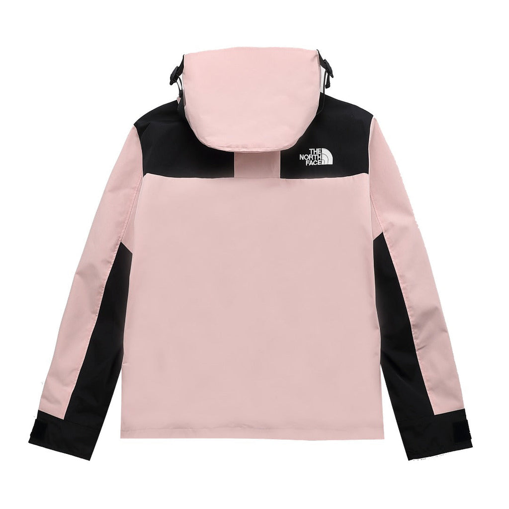 The North Face Women's Men's GORE-TEX Hooded Mountain Jacket - Pink & Black Color Block Waterproof Shell