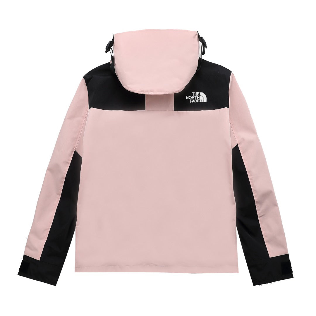 The North Face Women's Men's GORE-TEX Hooded Mountain Jacket - Pink & Black Color Block Waterproof Shell
