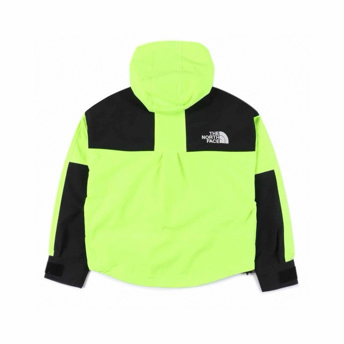 The North Face Women's Cropped Hooded Jacket | Fluorescent Green & Black Color Block | Men's Styling Inspiration