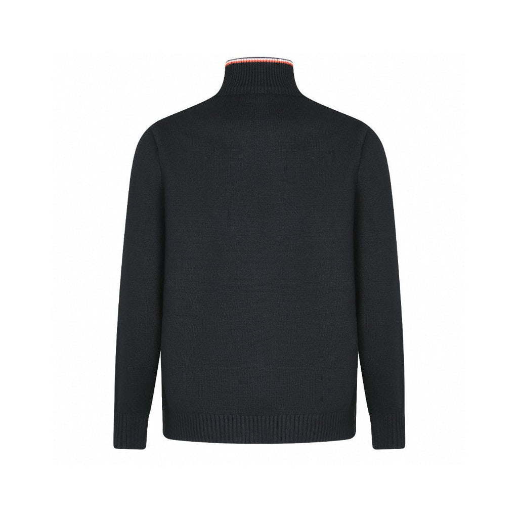 Moncler Women's Men's Knit Panel Stand Collar Down Jacket - Black