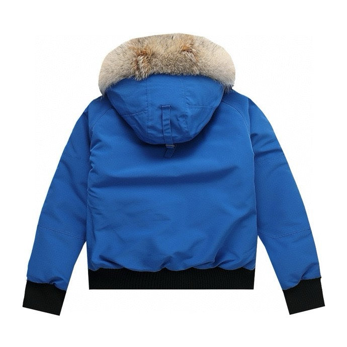 Canada Goose Women's Men's Fur Hood Down Bomber Jacket - Royal Blue