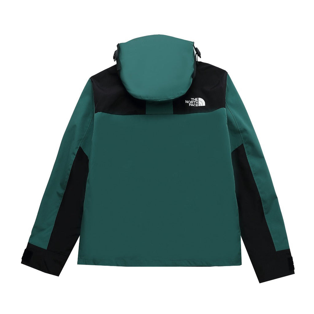 The North Face Women's Men's GORE-TEX Hooded Mountain Jacket - Teal & Black Color Block Waterproof Shell