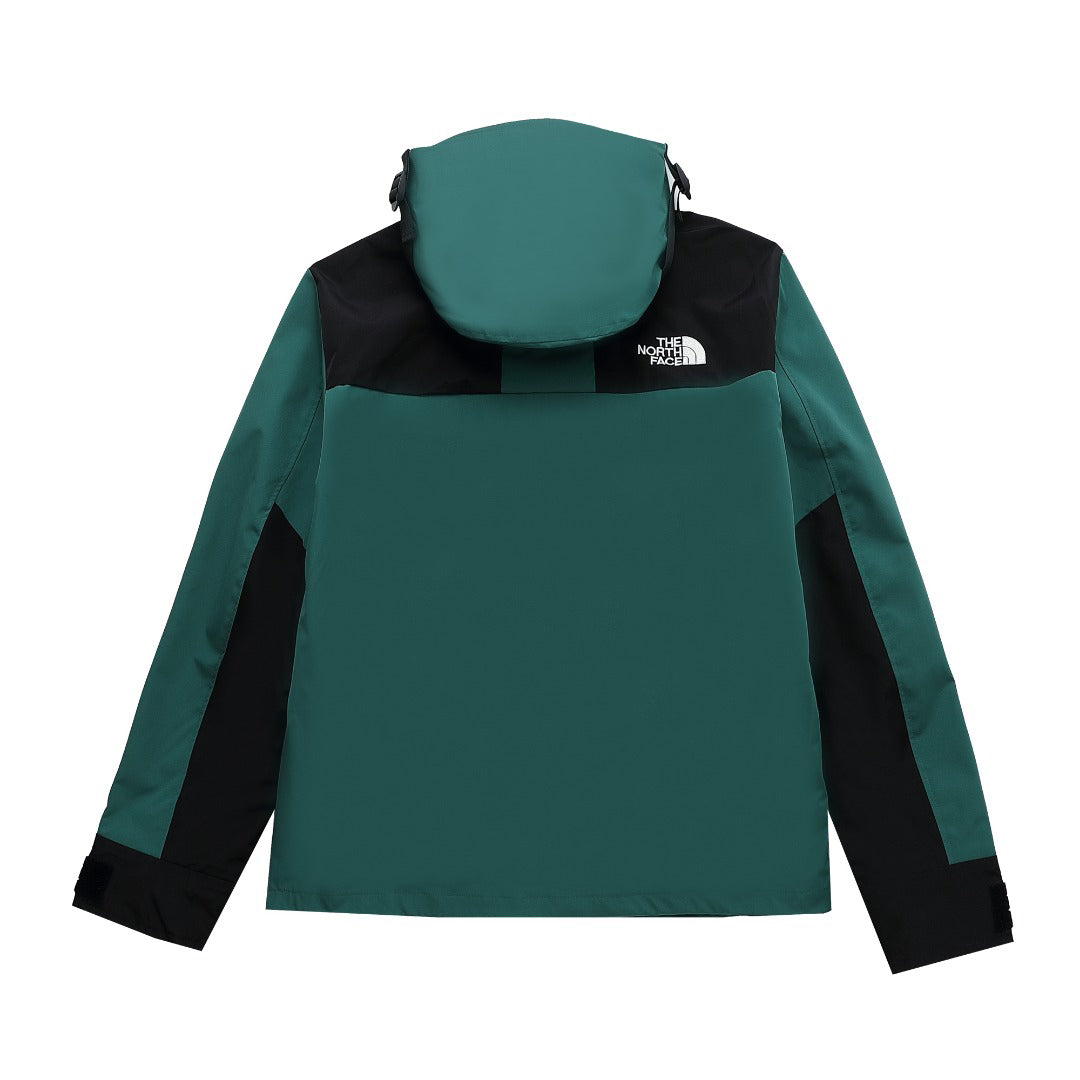 The North Face Women's Men's GORE-TEX Hooded Mountain Jacket - Teal & Black Color Block Waterproof Shell