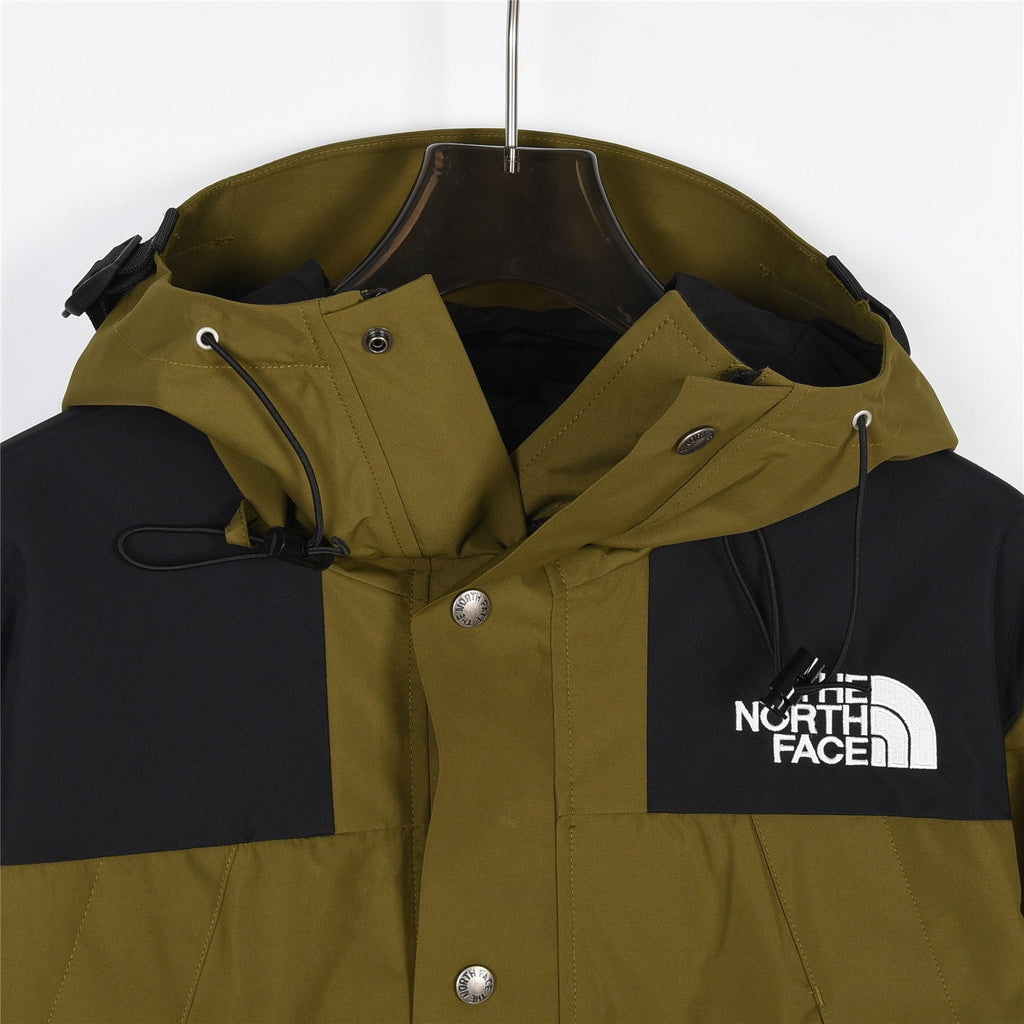 The North Face Men's Hooded Mountain Jacket | Olive Green & Black Color Block