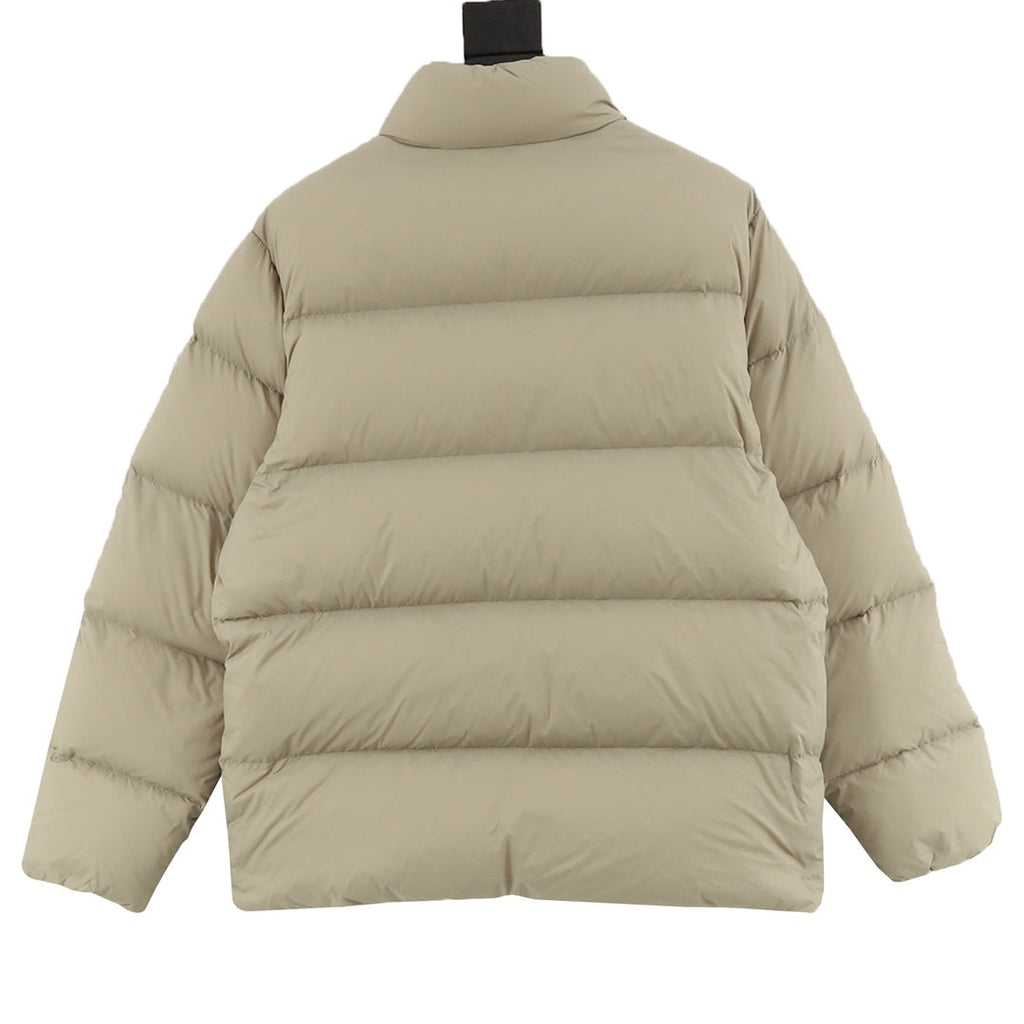 Moncler Women's Men's Stand Collar Puffer Down Jacket - Khaki