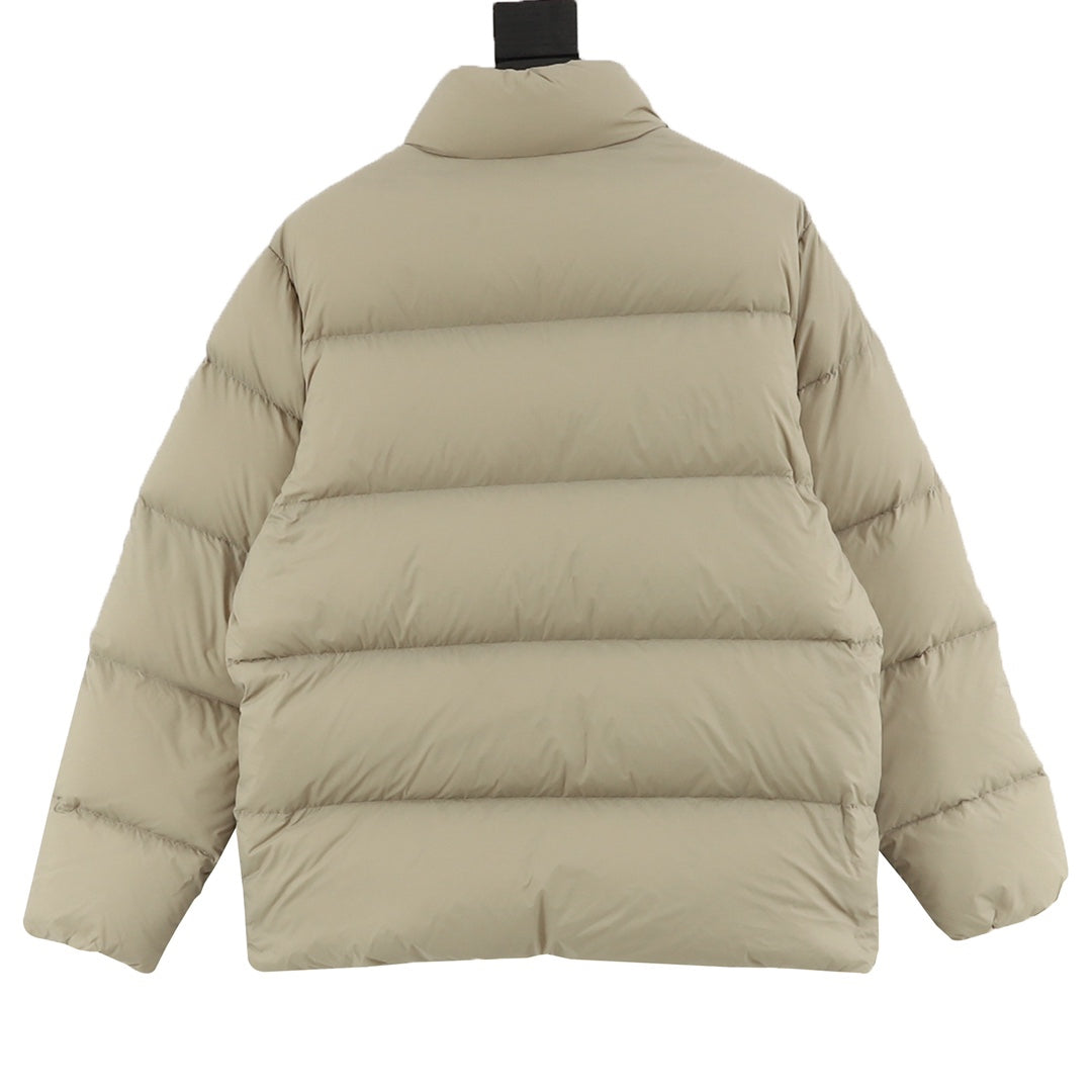 Moncler Women's Men's Stand Collar Puffer Down Jacket - Khaki