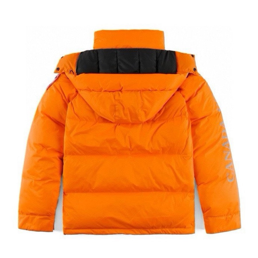 Canada Goose Women's Men's Short Hooded Down Jacket - Orange