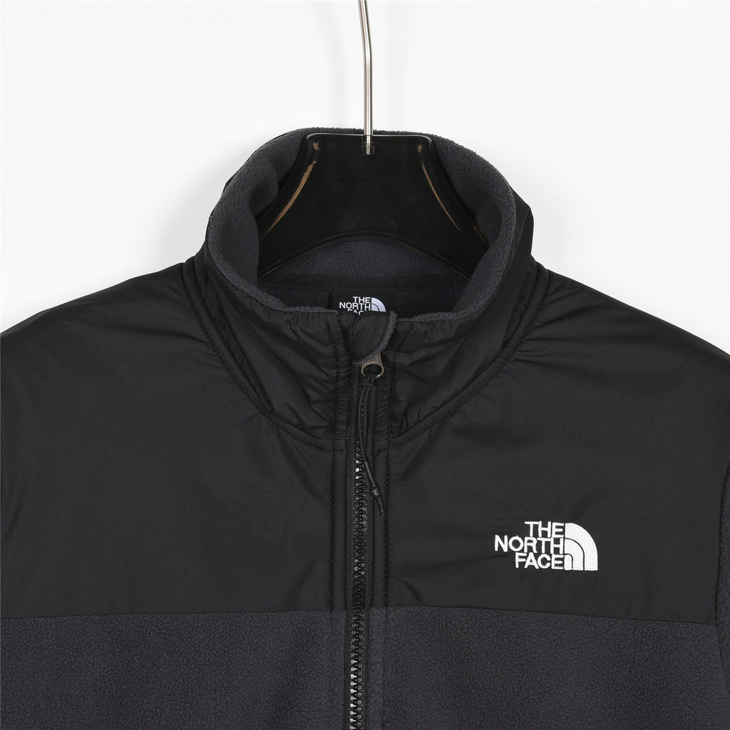 The North Face Women's Men's Fleece Jacket - Dark Gray & Black Color Block