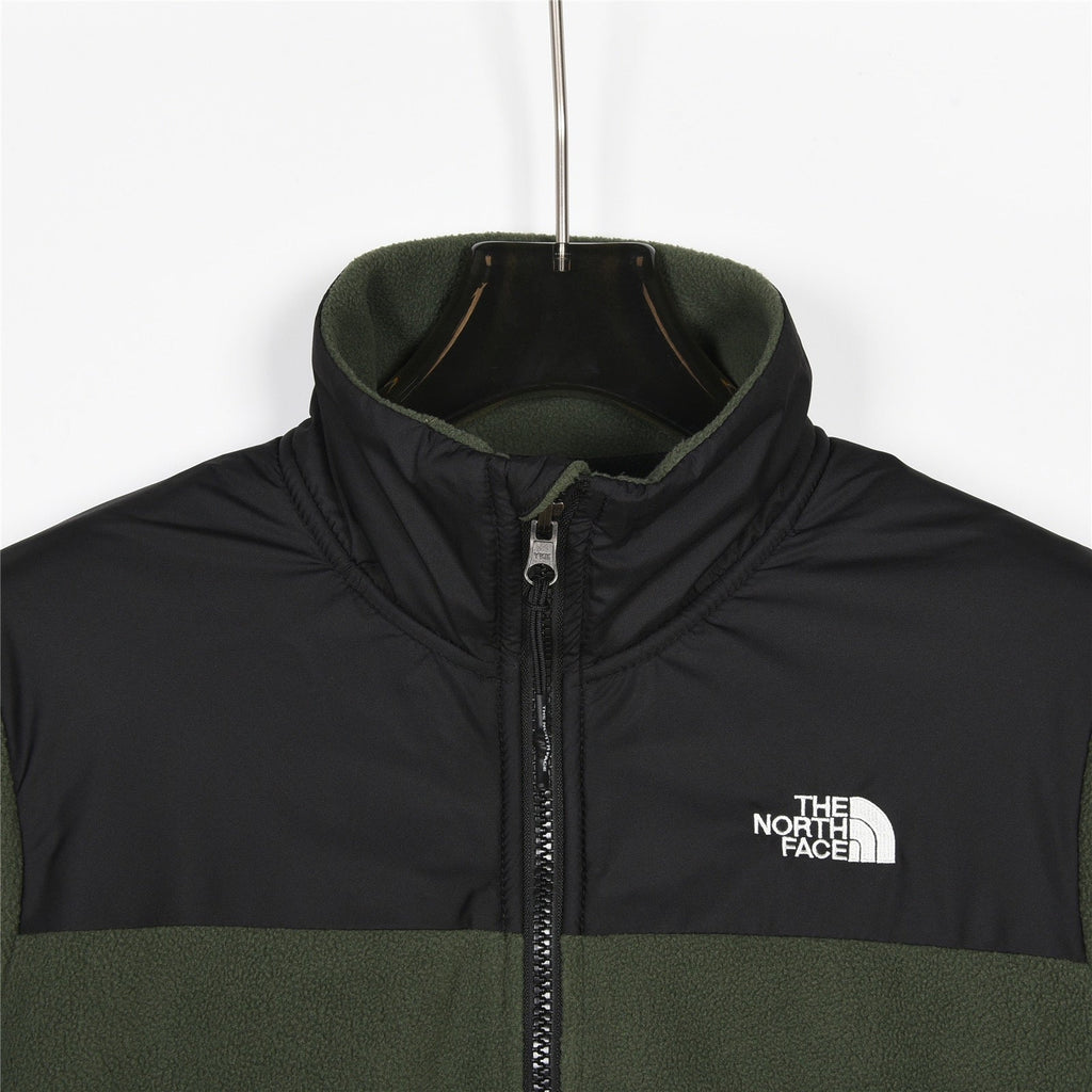 The North Face Women's Men's Fleece Jacket - Olive Green & Black Color Block