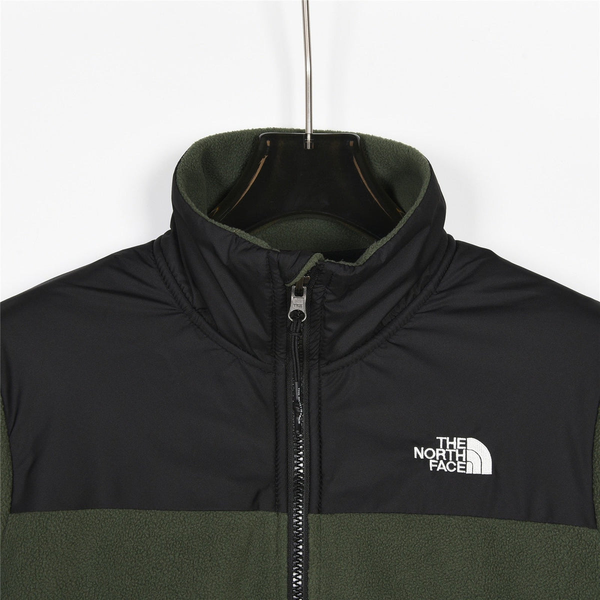 The North Face Women's Men's Fleece Jacket - Olive Green & Black Color Block