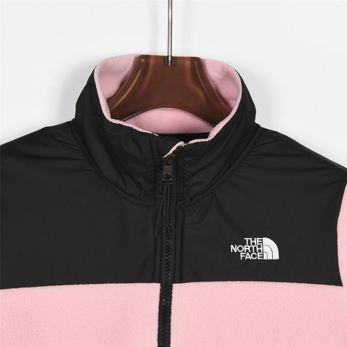 The North Face Women's Men's Full Zip Fleece Jacket - Pink & Black Color Block