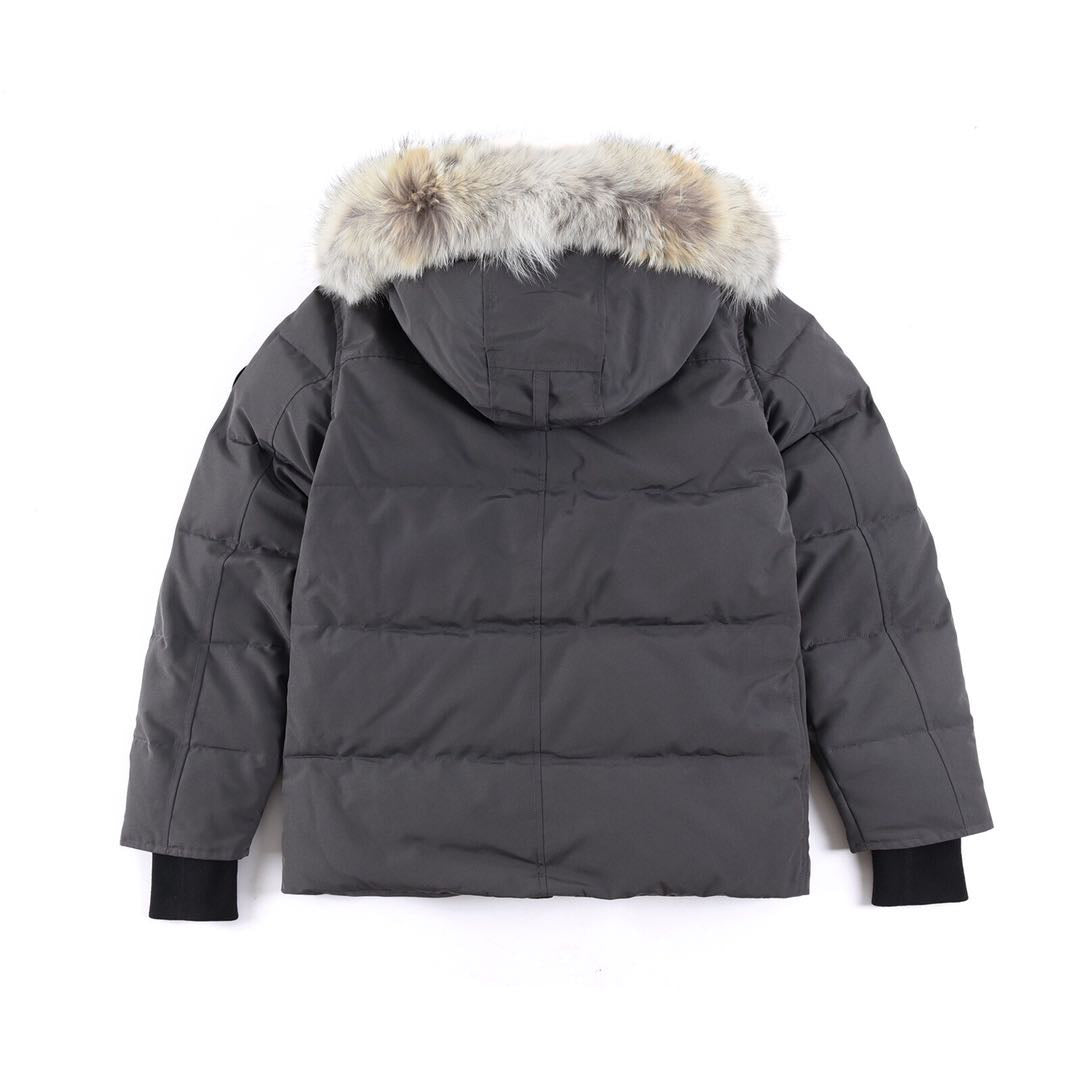 Canada Goose Women's Men's Fur Hood Mid-Length Puffer Jacket - Dark Grey