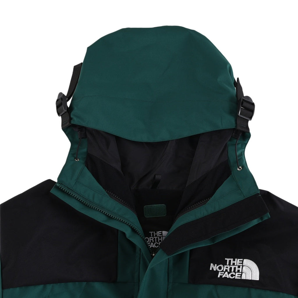 The North Face Women's Men's GORE-TEX Hooded Mountain Jacket - Green & Black Color Block Waterproof Shell