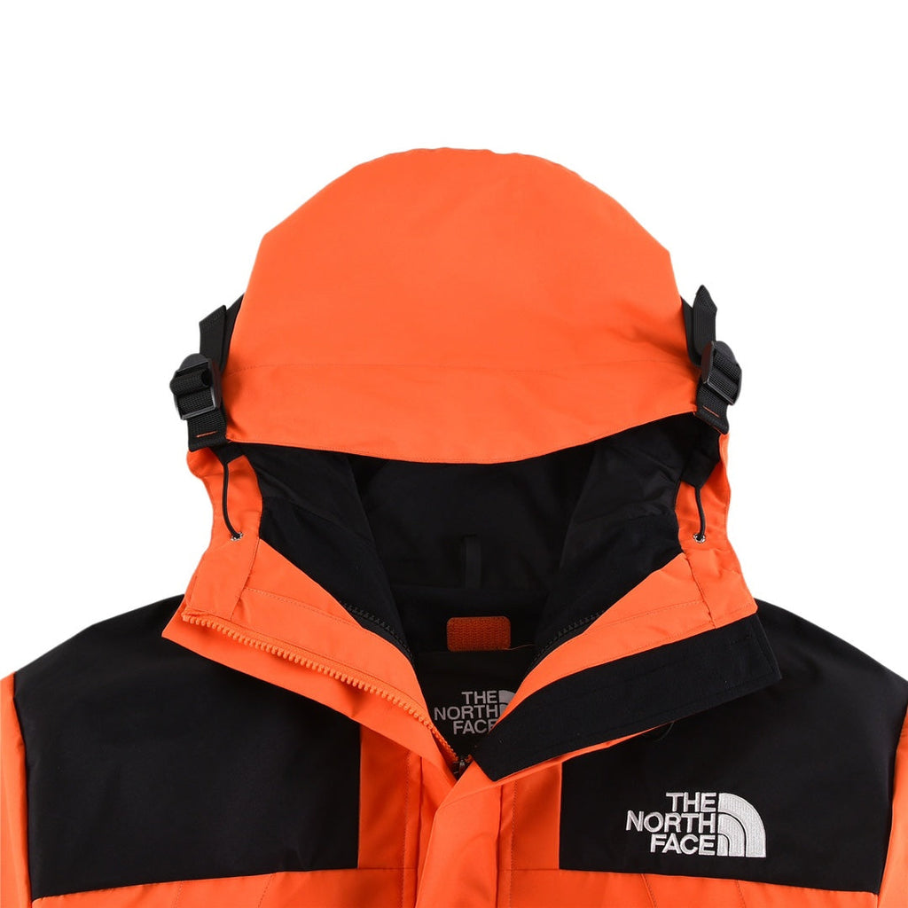 The North Face Women's Men's GORE-TEX Hooded Mountain Jacket - Orange & Black Color Block Waterproof Shell