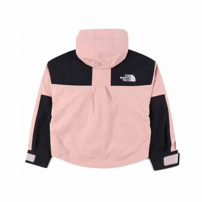 The North Face Women's Men's Cropped Hooded Jacket - Pink & Black Color Block
