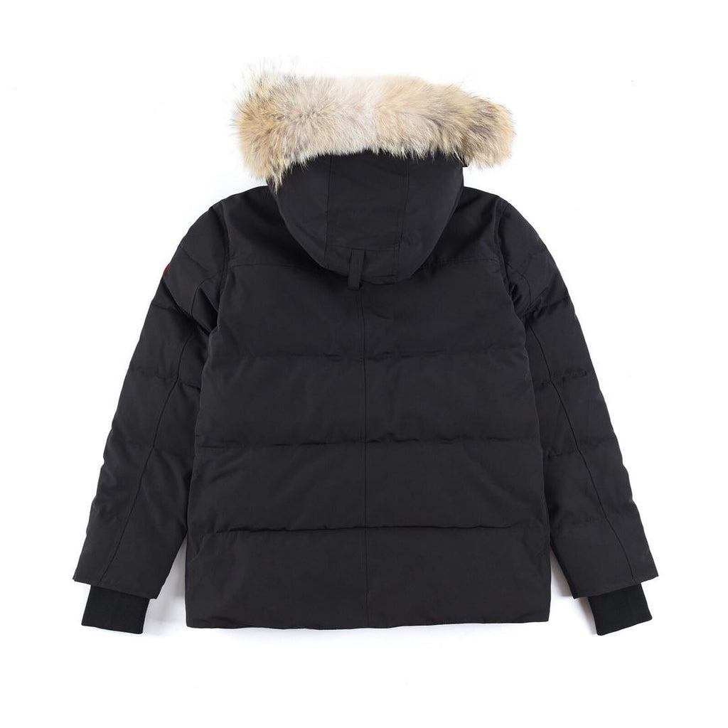 Canada Goose Women's Men's Fur Hood Mid-Length Puffer Jacket - Black