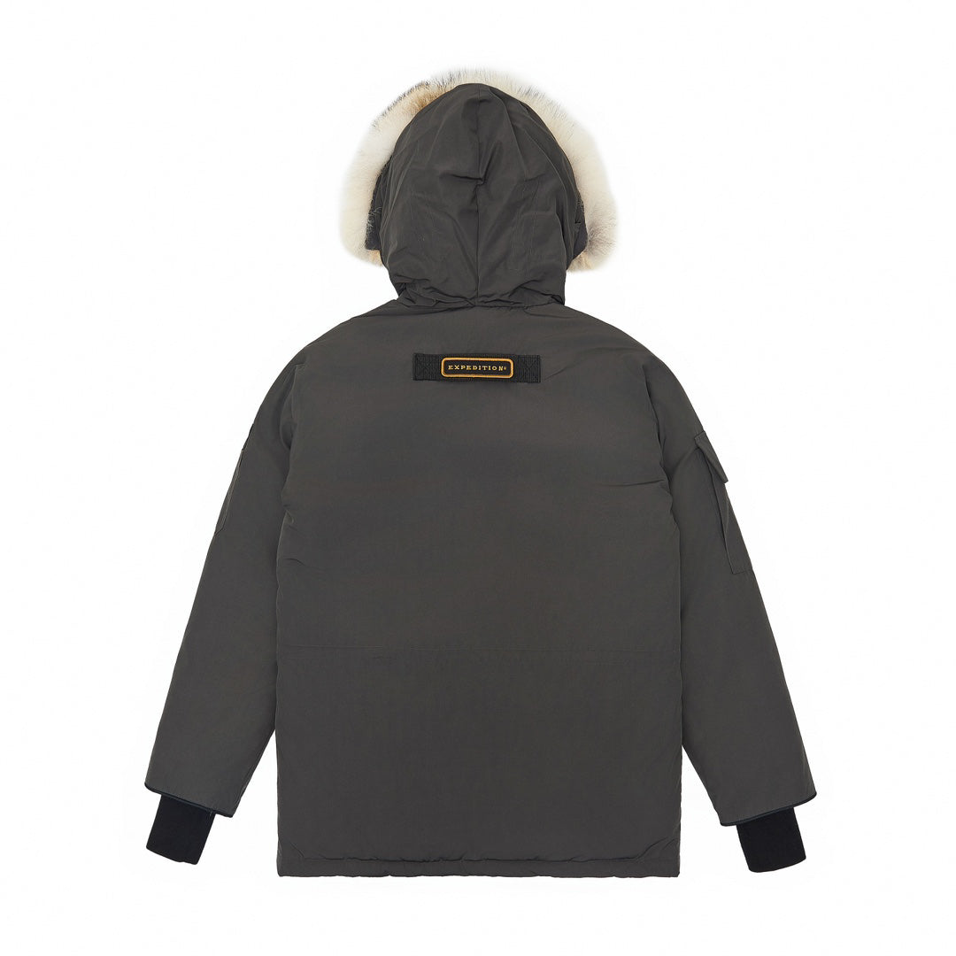 Canada Goose Women's Men's Fur Hood Parka Jacket - Dark Grey