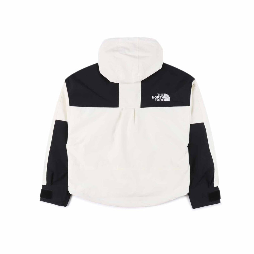 The North Face Women's Cropped Hooded Jacket | Off White & Black Color Block | Men's Styling Inspiration