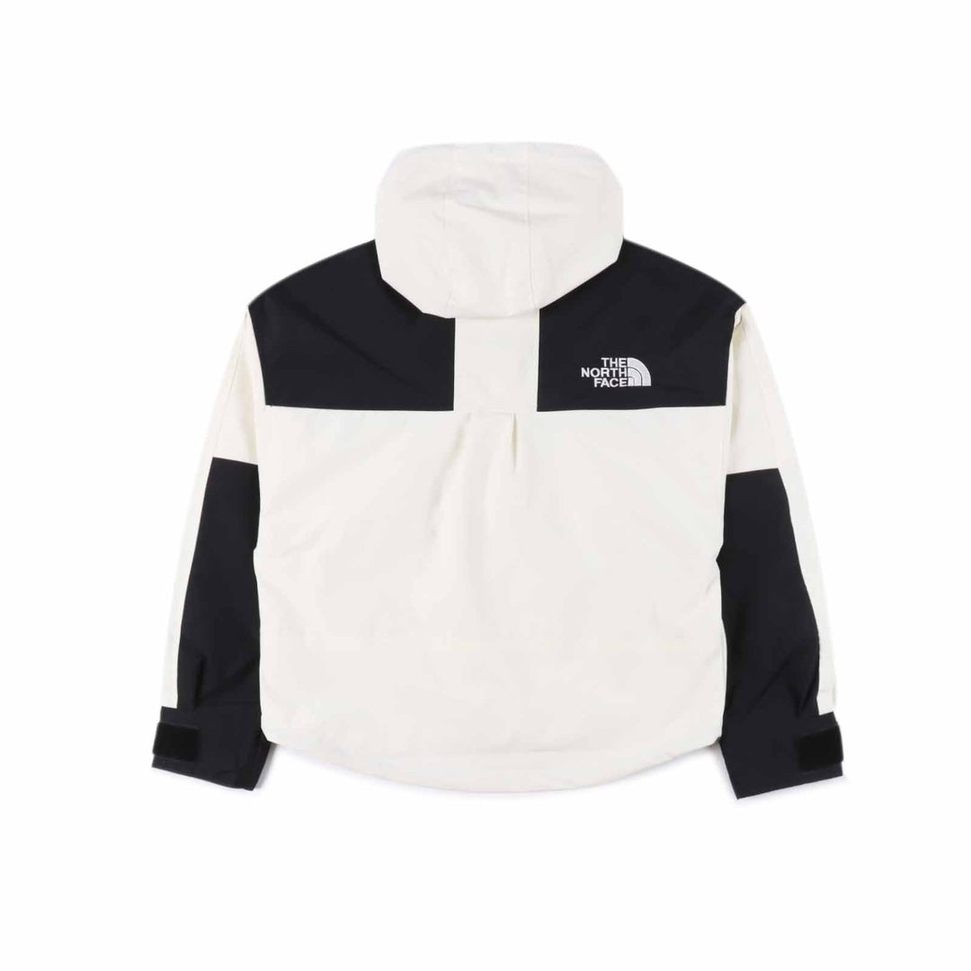 The North Face Women's Cropped Hooded Jacket | Off White & Black Color Block | Men's Styling Inspiration