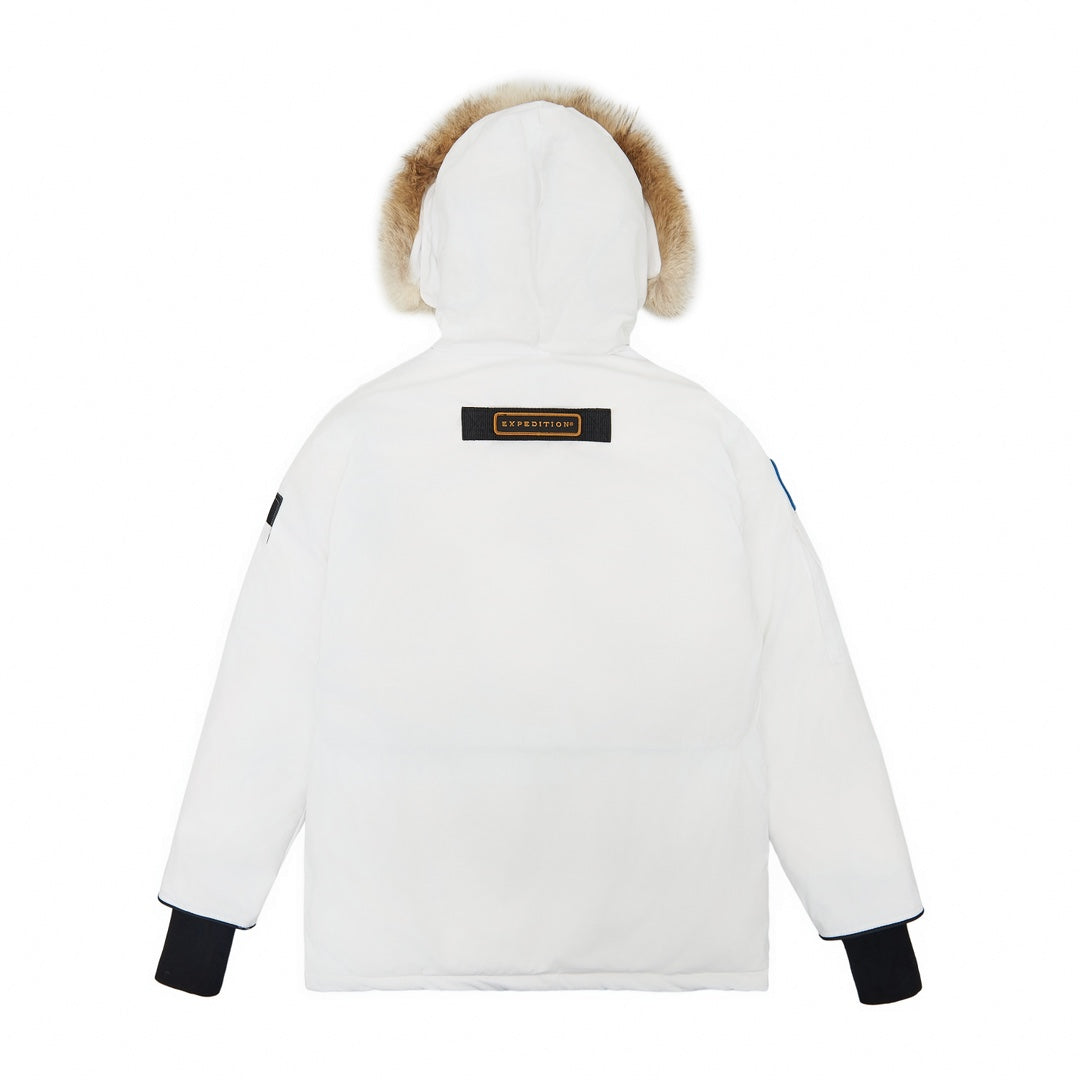Canada Goose Women's Men's Fur Hood Parka Jacket - White