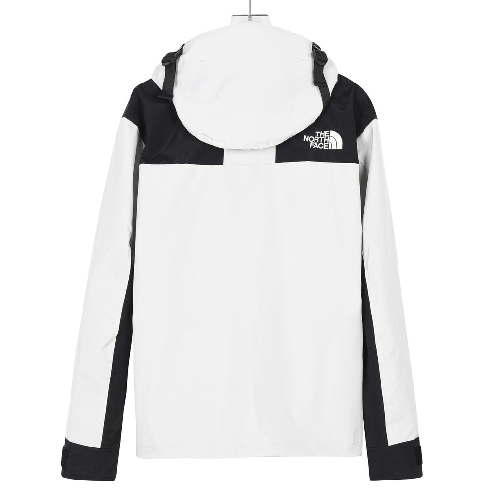 The North Face Men's Hooded Mountain Jacket | White & Black Color Block