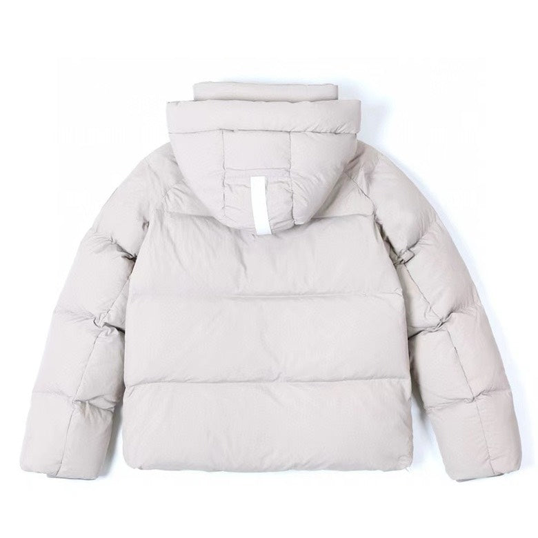 Canada Goose Women's Men's Short Hooded Down Jacket - Light Gray