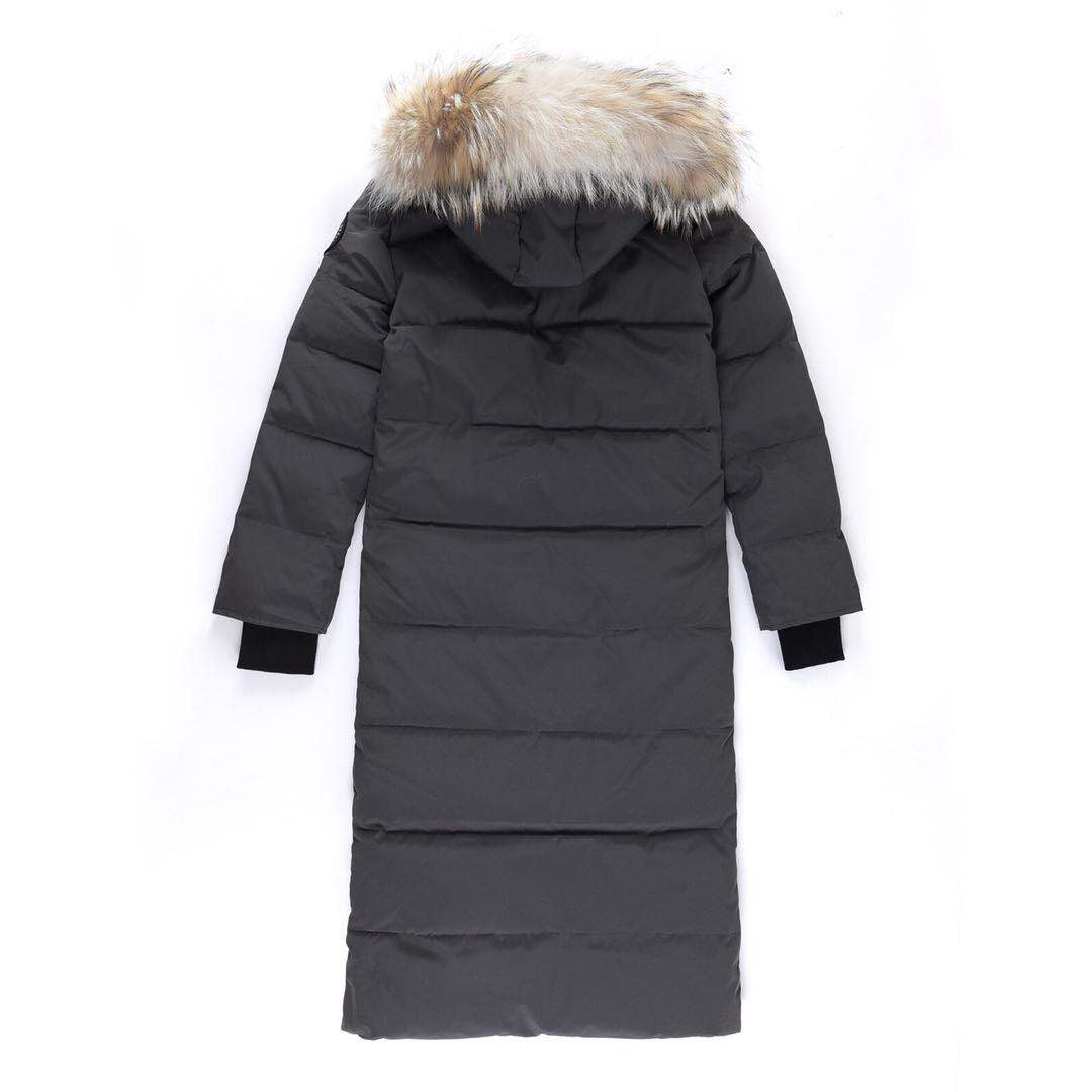 Canada Goose Women's Men's Fur Hood Long Puffer Coat - Dark Grey